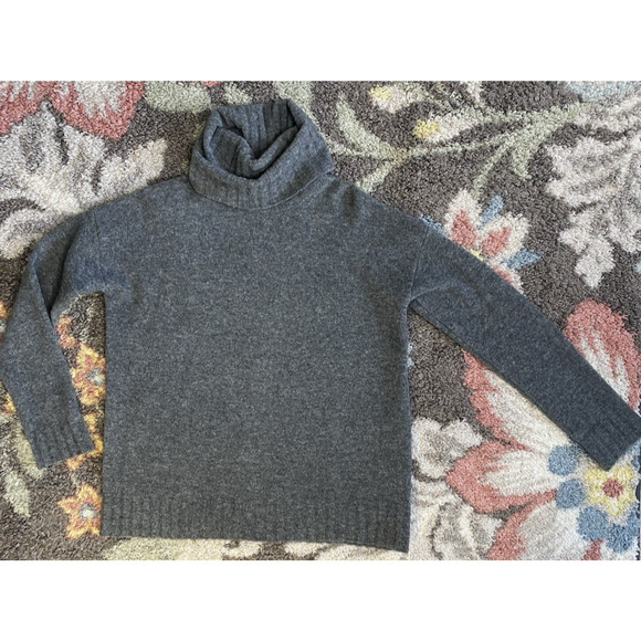 Theory Sweater Womens Size Small Gray Wool Blend Dreeden Avalon Cowl Turtleneck - Picture 8 of 10